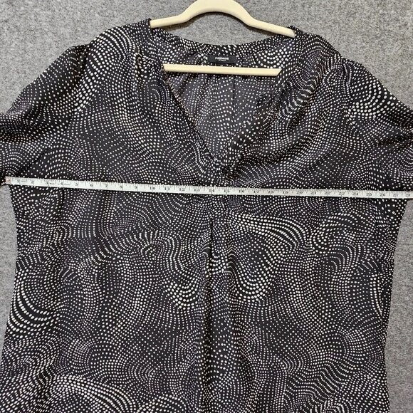 Premise Blouse Woman Size 3X Black White Polka Dot Balloon Sleeve‎ Pullover Top - Picture 13 of 16